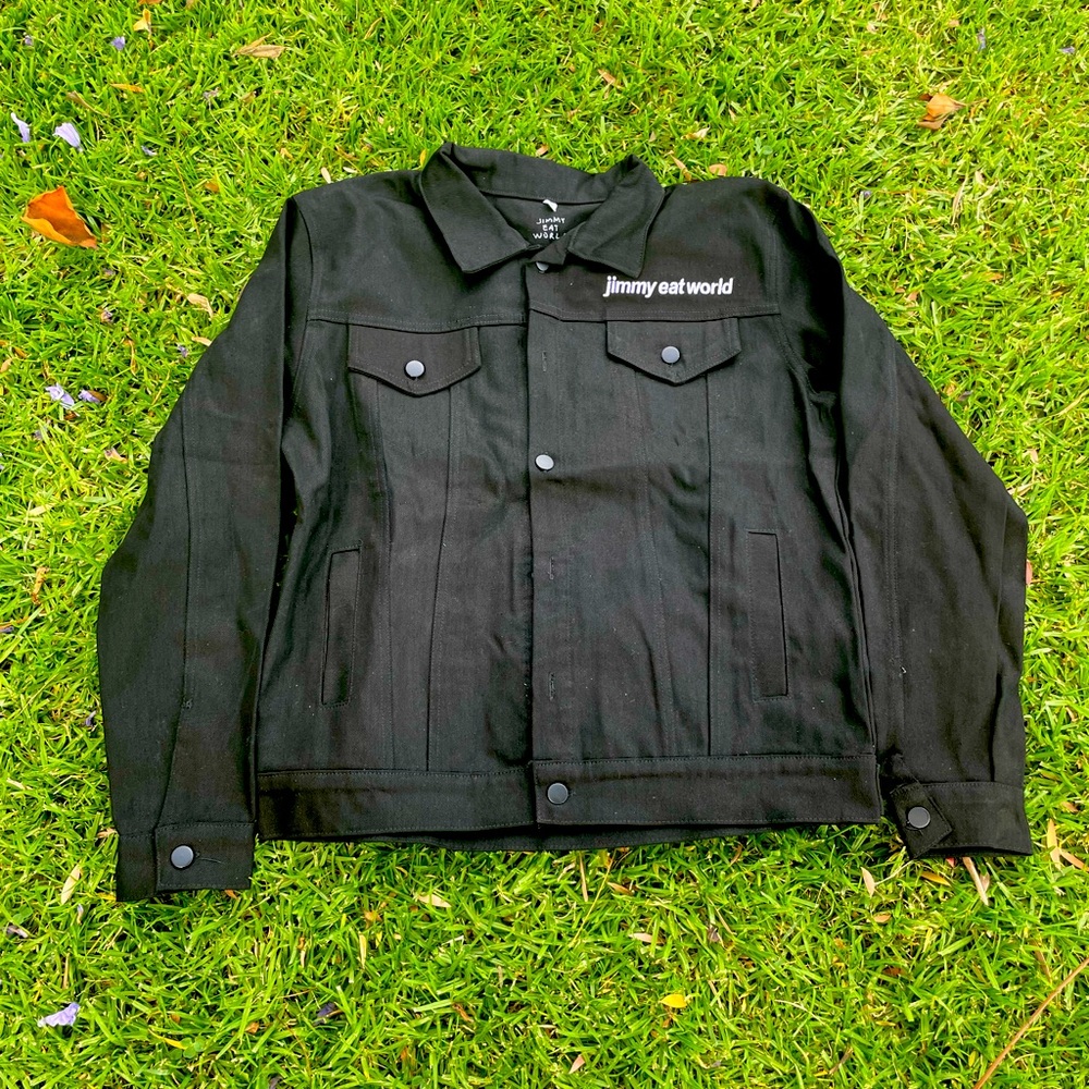 NWOT Jimmy Eat World Denim Jacket Large Big logo back